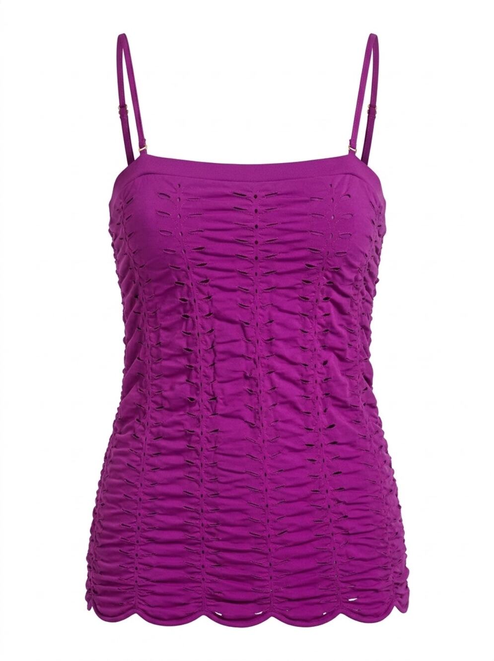 Marciano Made in USA Purple Ruched Spaghetti Strap Tank Top Women Size M/L